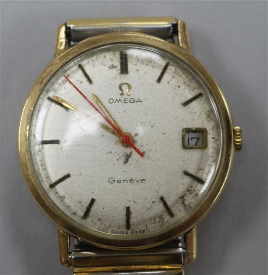 A gentlemans Omega manual wind watch, with date aperture.